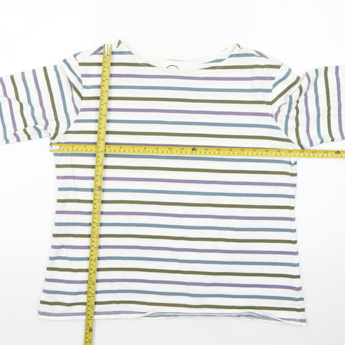 Seasalt Women’s Multicoloured Striped Long Sleeve Cotton Sailor Shirt UK 16