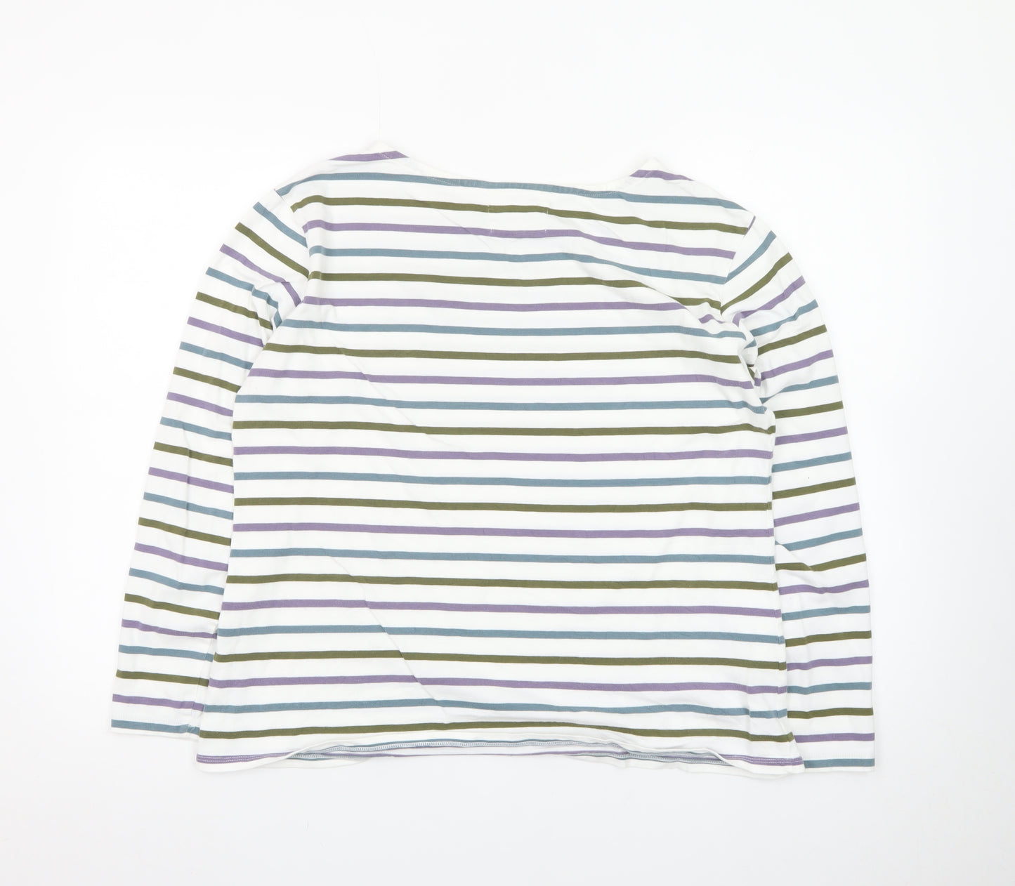 Seasalt Women’s Multicoloured Striped Long Sleeve Cotton Sailor Shirt UK 16