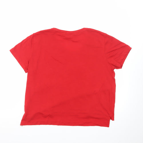 Nike Men's Red Short Sleeve Sports Logo Cotton T-Shirt Size S