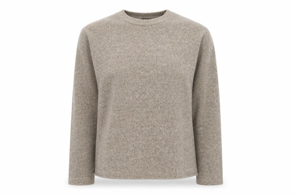 Front view of Zara Women Beige Wool Blend Crew Neck jumper Medium