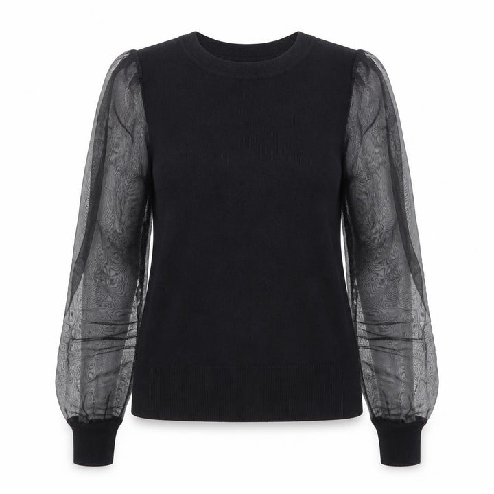 New Look Women’s Black Puff Sleeve Crew Neck Jumper Size 8