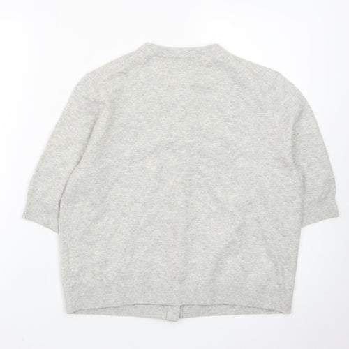 Marks and Spencer Women Grey Cardigan Medium Short Sleeve Knit