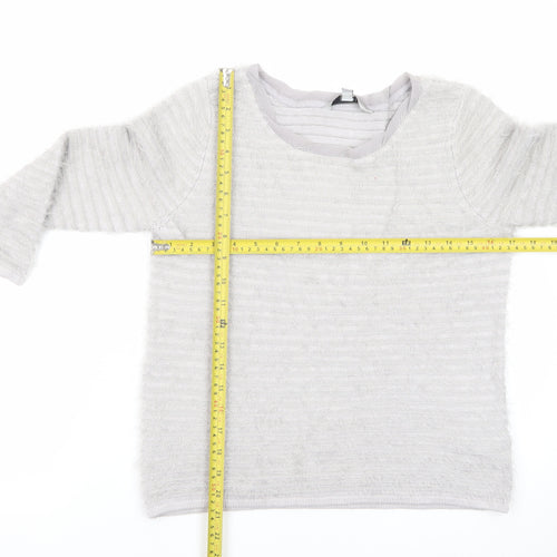 Coast Women’s Grey Scoop Neck 3/4 Sleeve Pullover Jumper Size S