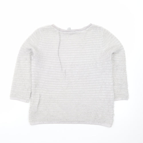 Coast Women’s Grey Scoop Neck 3/4 Sleeve Pullover Jumper Size S