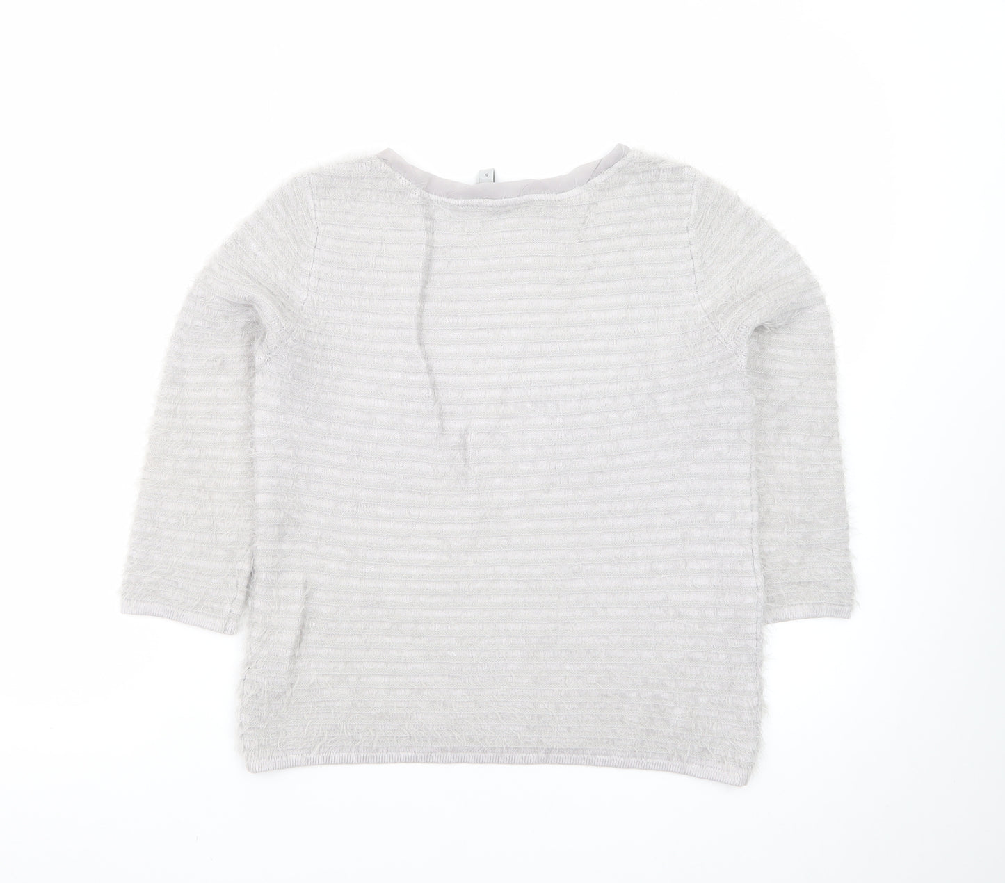 Coast Women’s Grey Scoop Neck 3/4 Sleeve Pullover Jumper Size S