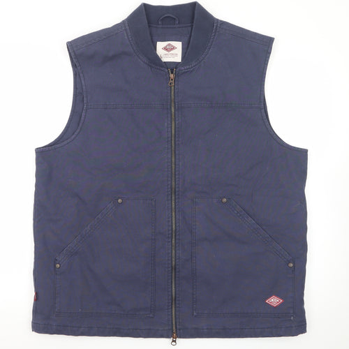 Union Works Men's Blue Cotton Waistcoat L Regular Fit Workwear Style