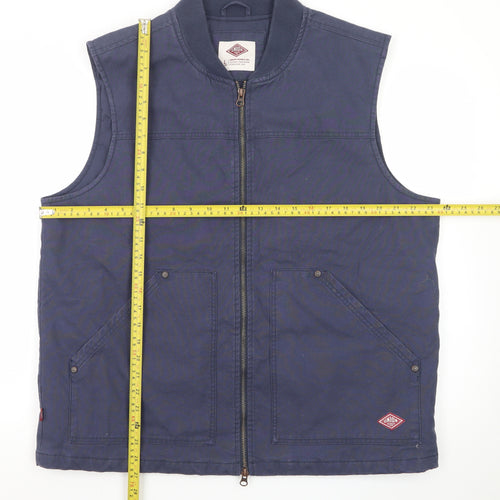 Union Works Men's Blue Cotton Waistcoat L Regular Fit Workwear Style
