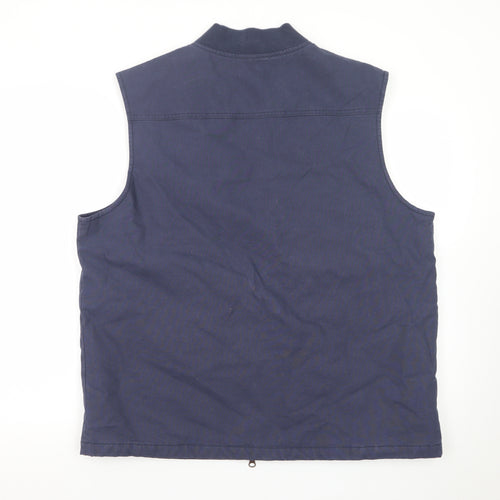 Union Works Men's Blue Cotton Waistcoat L Regular Fit Workwear Style