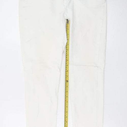 Ralph Lauren Women White Slim Fit Stretch Trousers Size 10