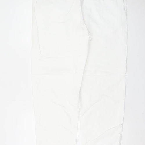 Marks and Spencer Women White Linen Blend Tapered Trousers Size 36/31