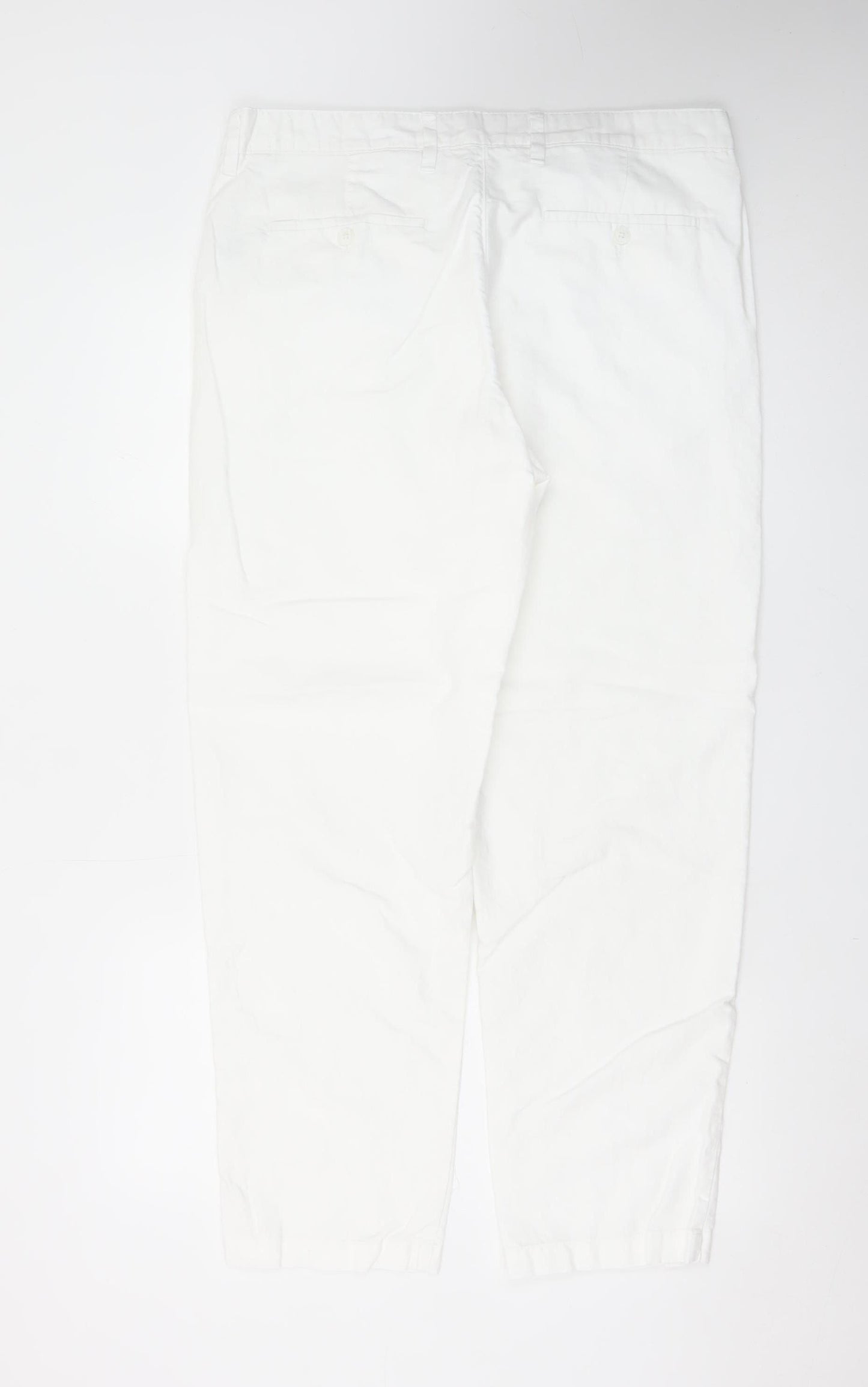 Marks and Spencer Women White Linen Blend Tapered Trousers Size 36/31