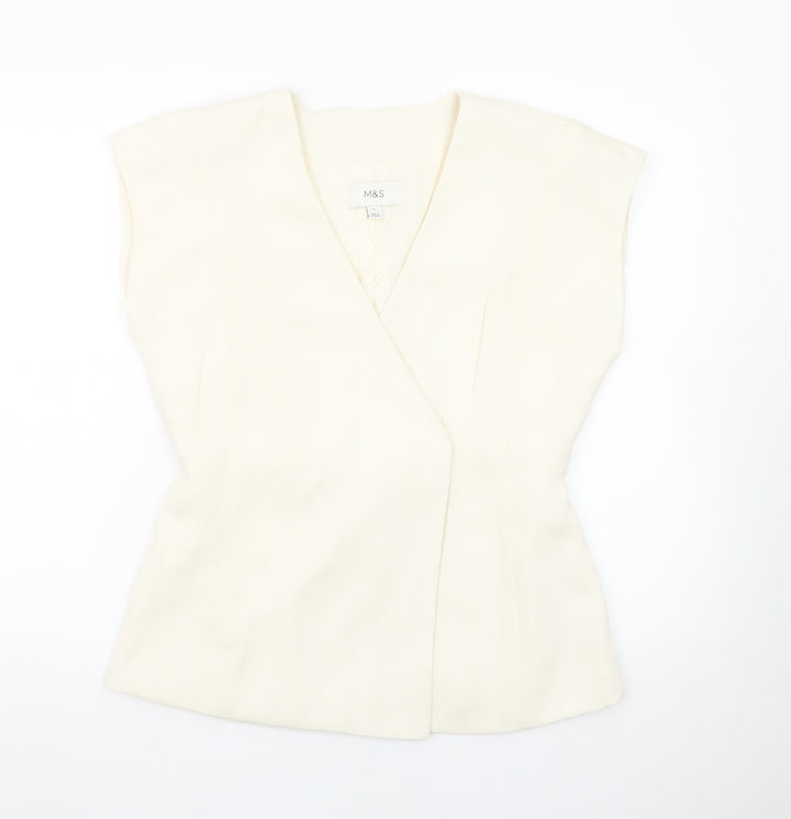Marks and Spencer Women’s Ivory Wrap Blouse Size 12