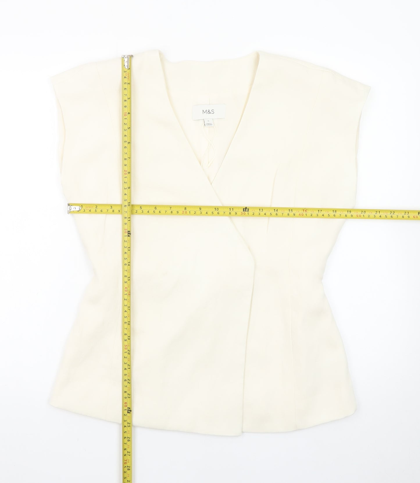 Marks and Spencer Women’s Ivory Wrap Blouse Size 12