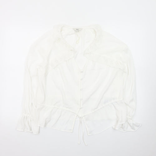 Marks and Spencer Women’s White Viscose Tunic Blouse Size 8