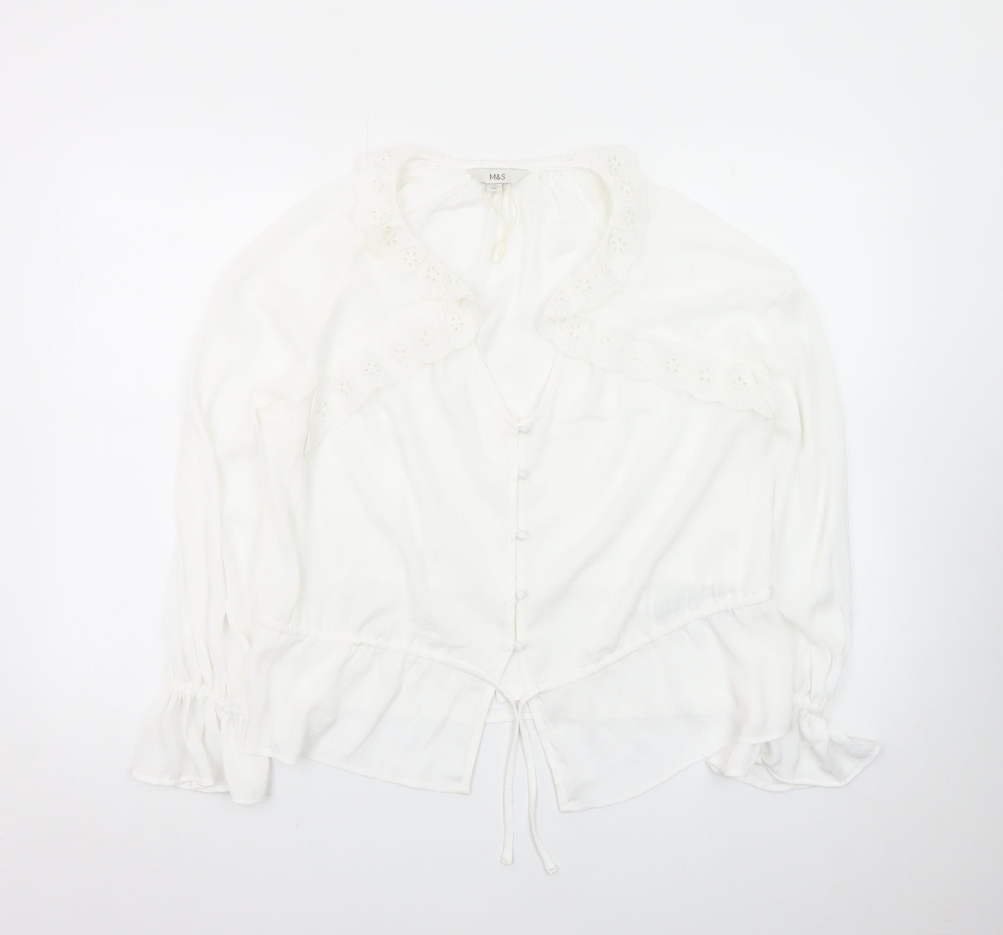 Marks and Spencer Women’s White Viscose Tunic Blouse Size 8