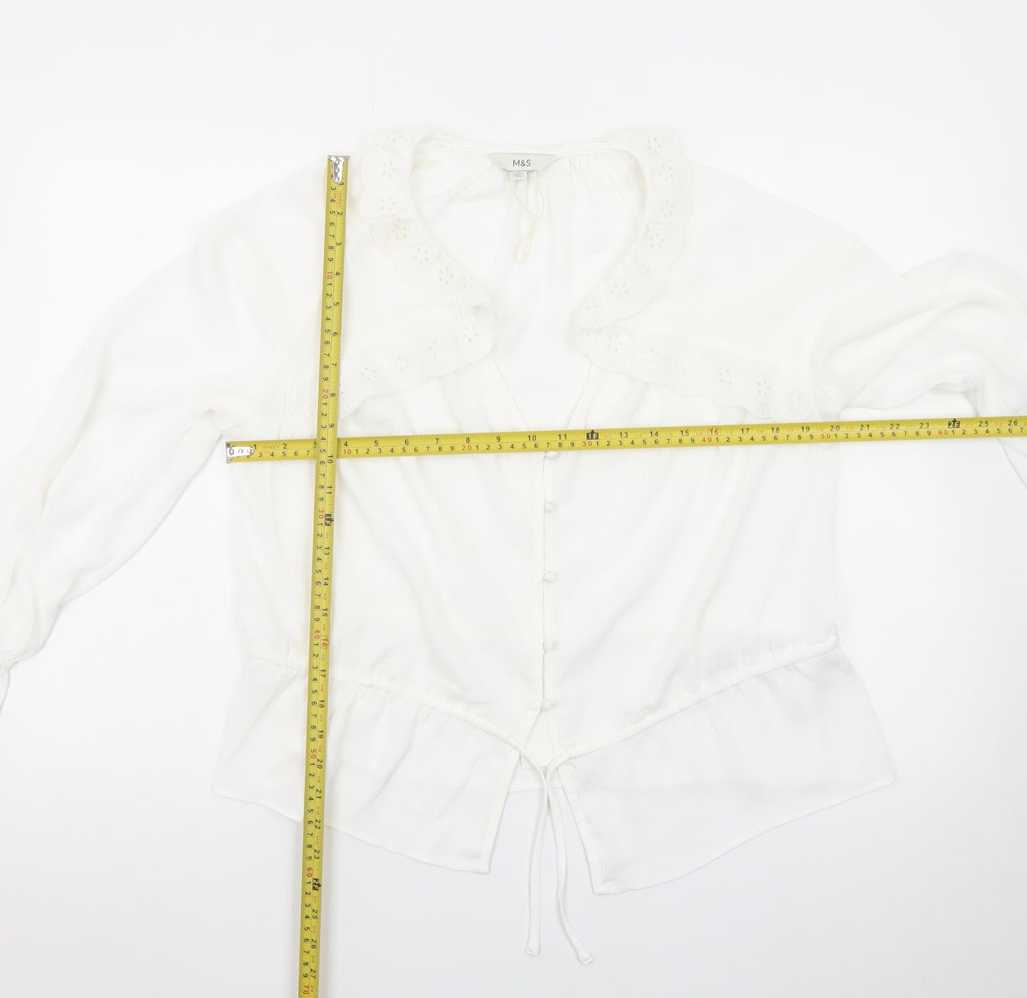 Marks and Spencer Women’s White Viscose Tunic Blouse Size 8