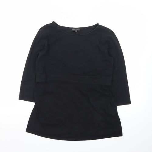 Next Women Black 3/4 Sleeve Tunic Blouse Size 12 Cotton Blend
