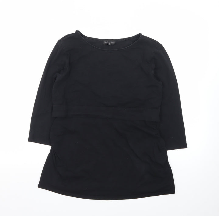 Next Women Black 3/4 Sleeve Tunic Blouse Size 12 Cotton Blend