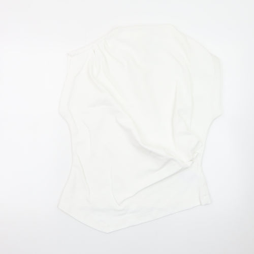 Marks and Spencer Women’s White Sleeveless High Neck Jersey Blouse UK 16