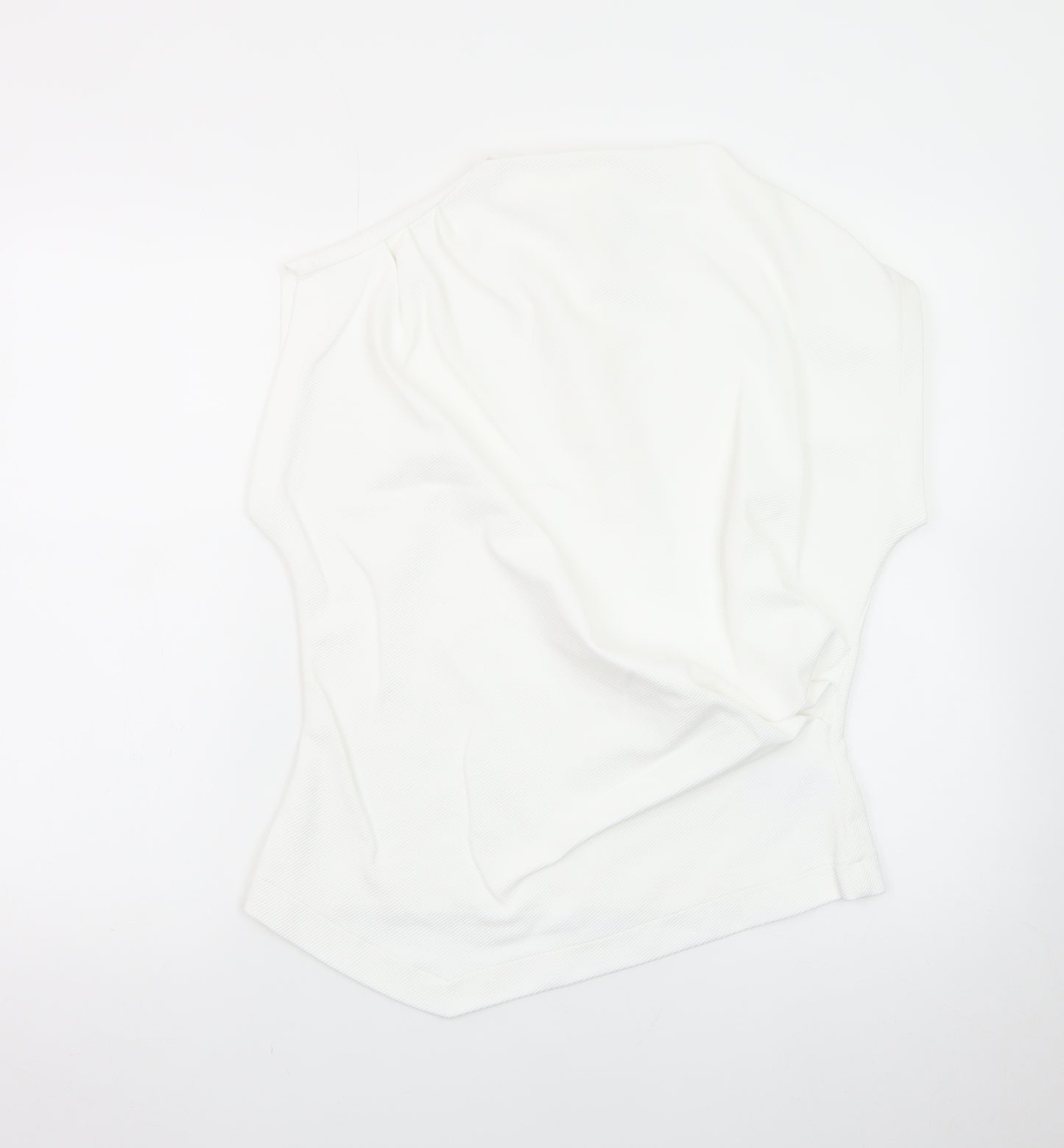 Marks and Spencer Women’s White Sleeveless High Neck Jersey Blouse UK 16