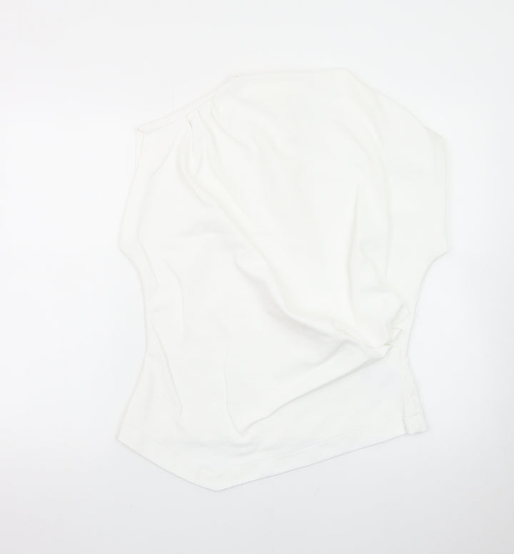 Marks and Spencer Women’s White Sleeveless High Neck Jersey Blouse UK 16