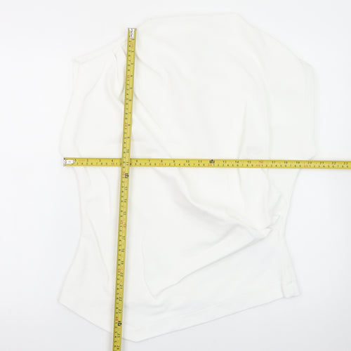 Marks and Spencer Women’s White Sleeveless High Neck Jersey Blouse UK 16