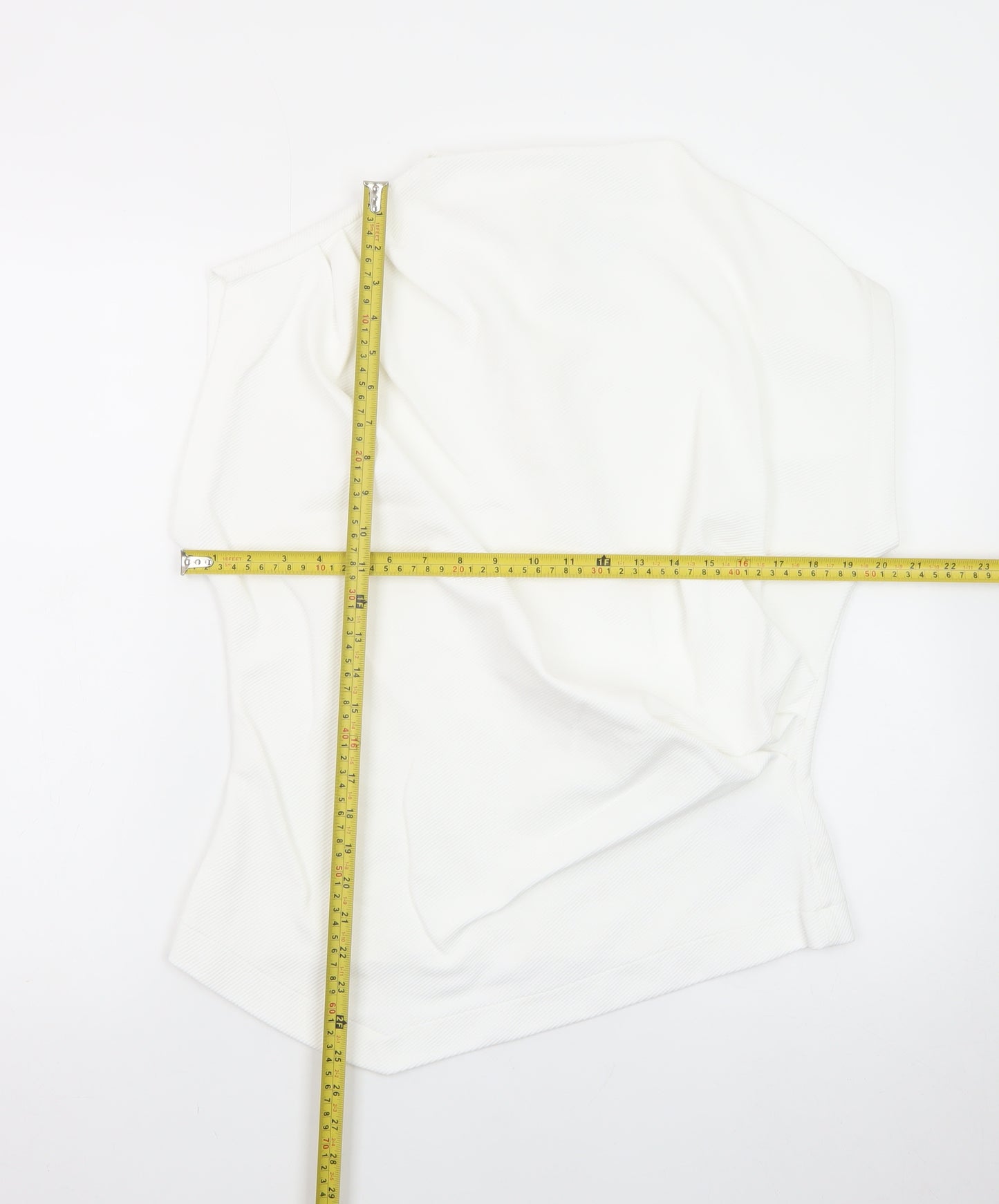 Marks and Spencer Women’s White Sleeveless High Neck Jersey Blouse UK 16