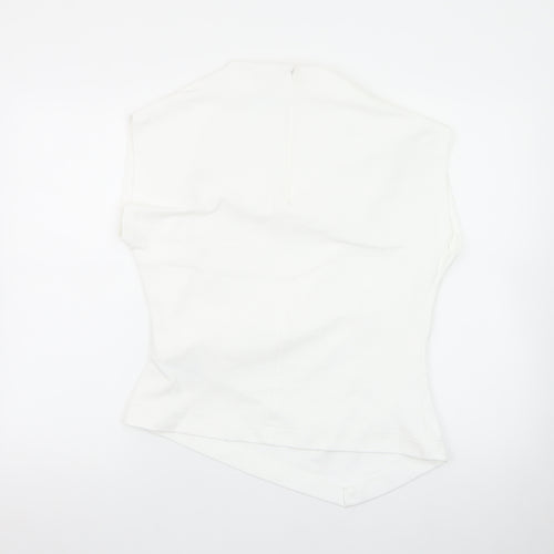 Marks and Spencer Women’s White Sleeveless High Neck Jersey Blouse UK 16