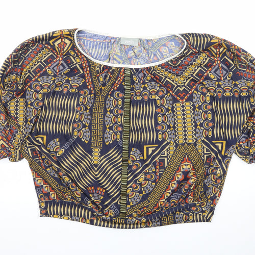 Wallis Women’s Multicoloured Tribal Cropped Blouse Size M