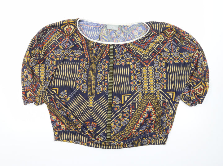 Wallis Women’s Multicoloured Tribal Cropped Blouse Size M
