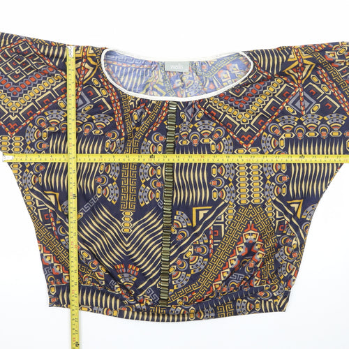 Wallis Women’s Multicoloured Tribal Cropped Blouse Size M