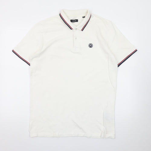 Jack & Jones Men's White XL Polo Shirt Short Sleeve Classic Fit