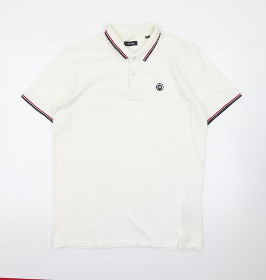 Jack & Jones Men's White XL Polo Shirt Short Sleeve Classic Fit
