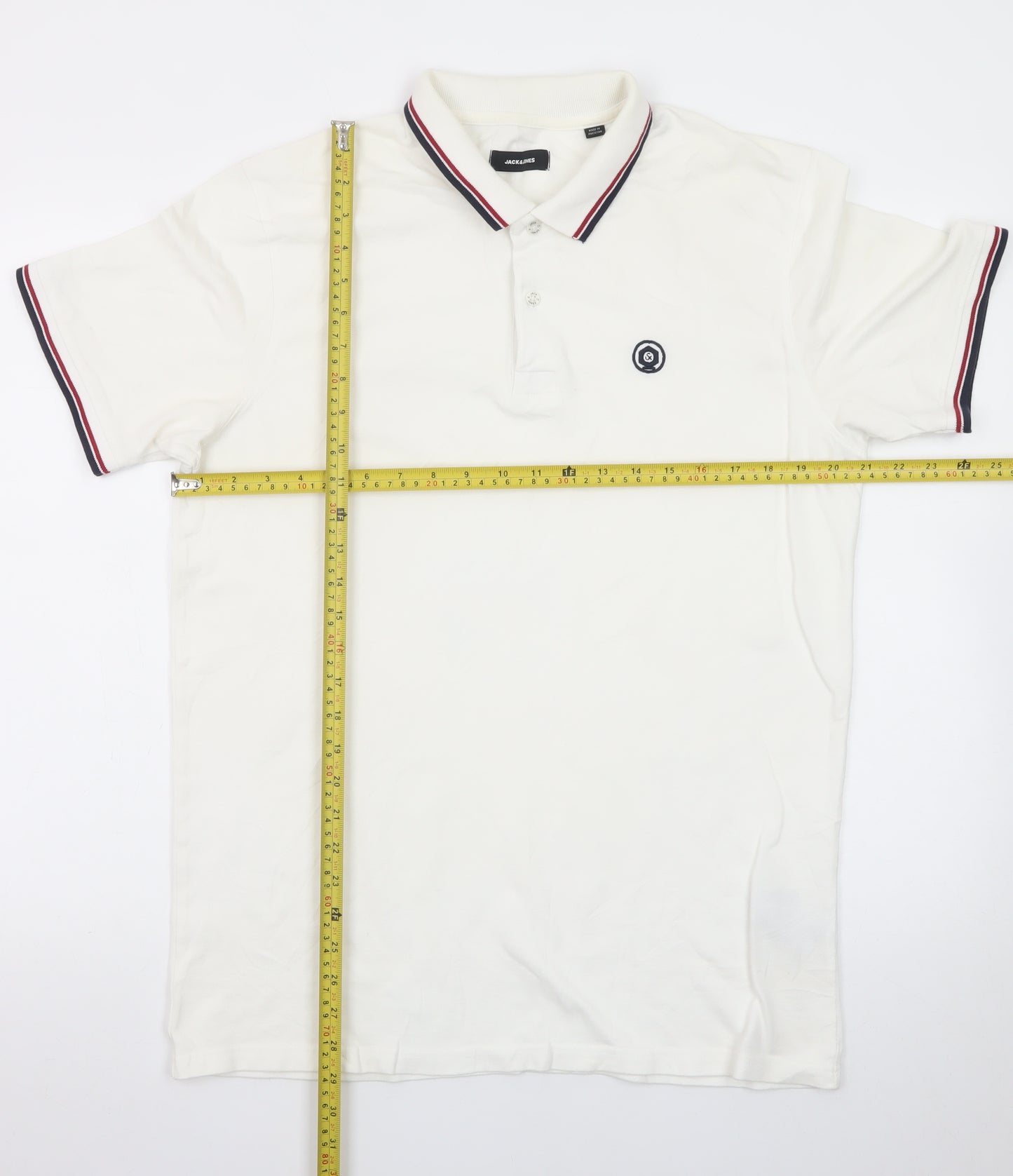 Jack & Jones Men's White XL Polo Shirt Short Sleeve Classic Fit