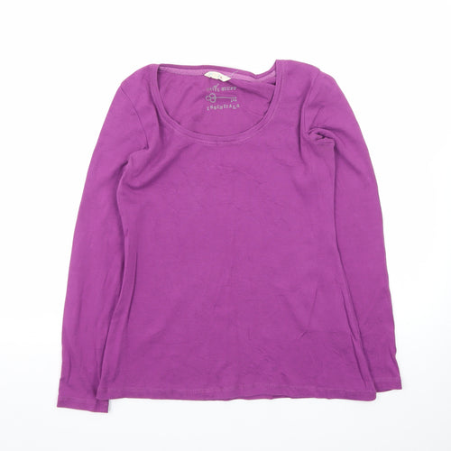 White Stuff Women’s Purple Long Sleeve Cotton Basic Top Size 10