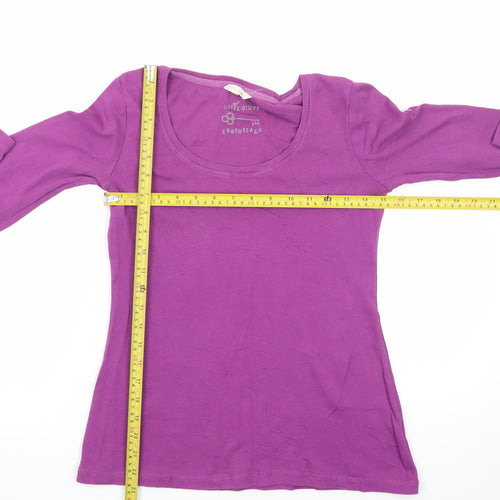 White Stuff Women’s Purple Long Sleeve Cotton Basic Top Size 10