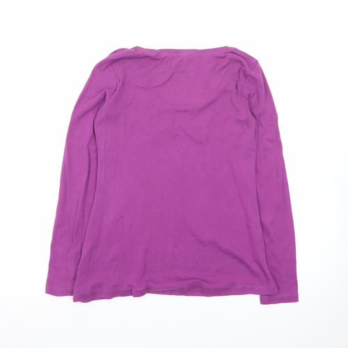 White Stuff Women’s Purple Long Sleeve Cotton Basic Top Size 10