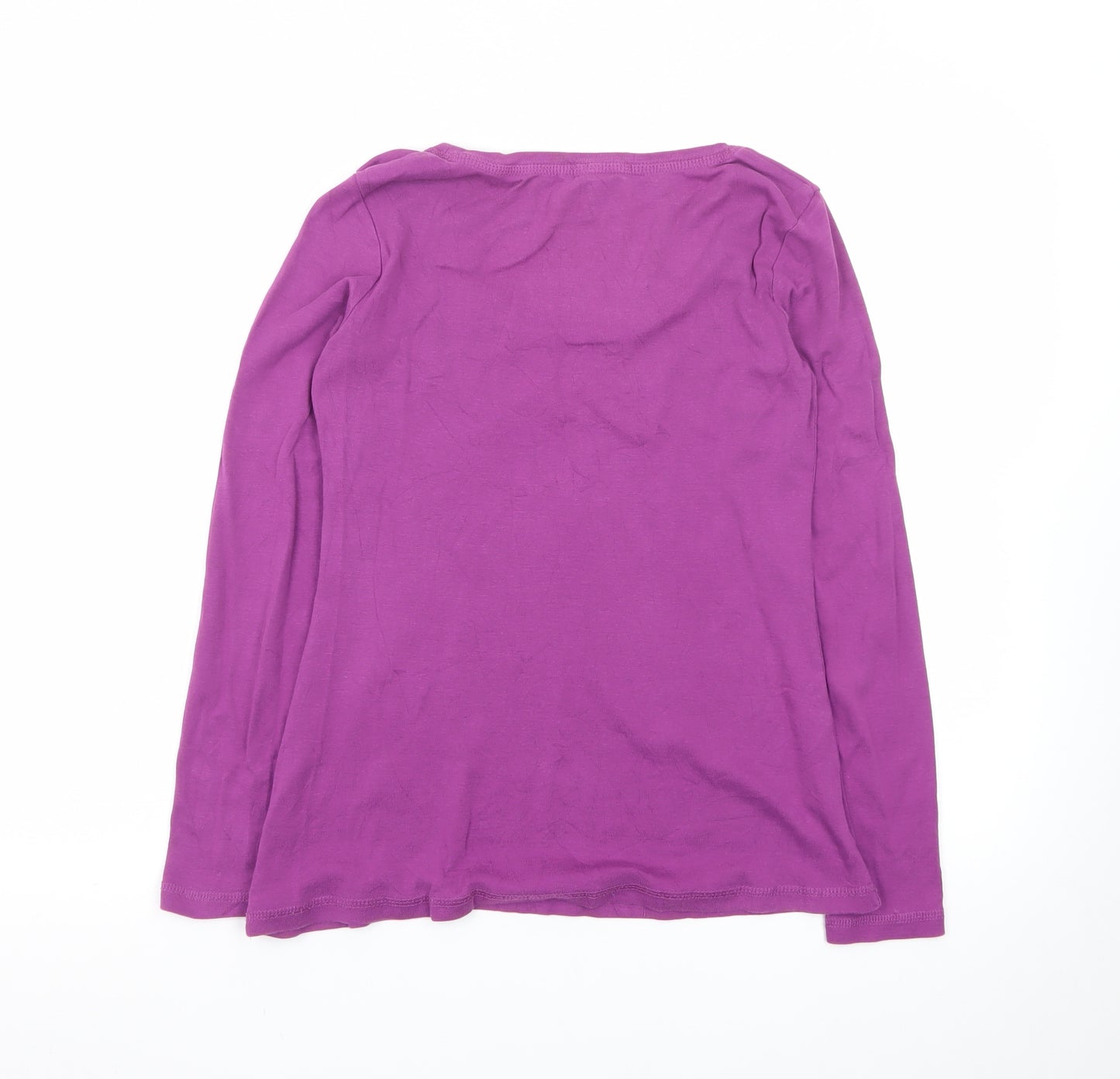 White Stuff Women’s Purple Long Sleeve Cotton Basic Top Size 10