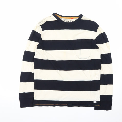 French Connection Men's Black White Striped Long Sleeve T-Shirt L