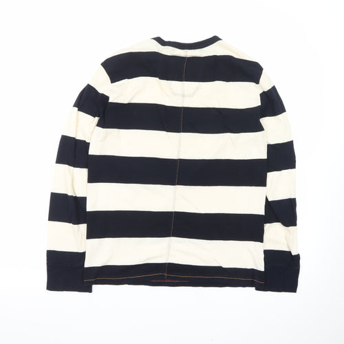 French Connection Men's Black White Striped Long Sleeve T-Shirt L