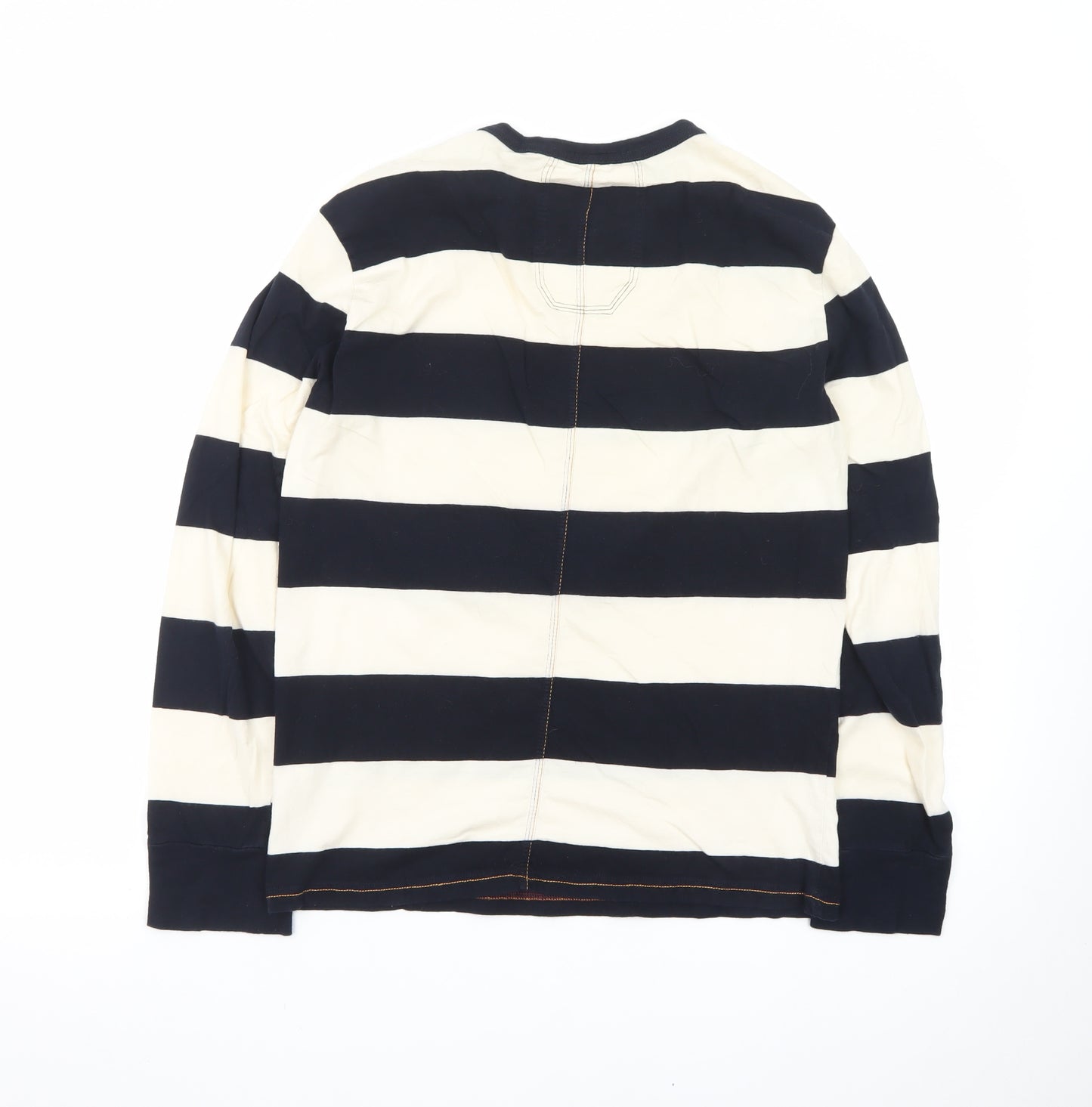 French Connection Men's Black White Striped Long Sleeve T-Shirt L