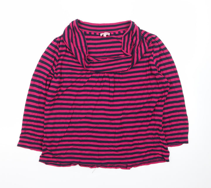 Phase Eight Women’s Pink Striped Cowl Neck Jersey Tunic Top Size 18