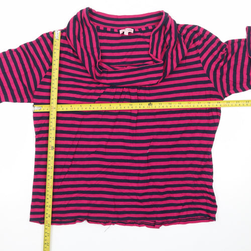 Phase Eight Women’s Pink Striped Cowl Neck Jersey Tunic Top Size 18