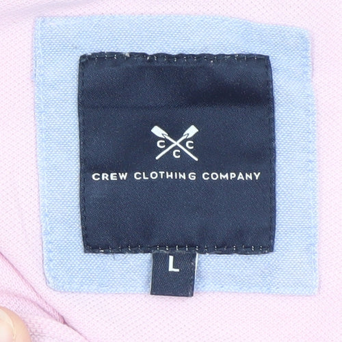 Crew Clothing Company Men's Pink L Cotton Polo Shirt