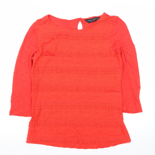 Dorothy Perkins Women's Red Lace Tunic Blouse Size 12