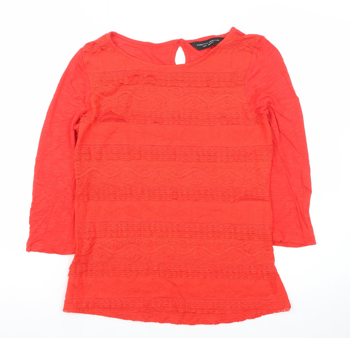 Dorothy Perkins Women's Red Lace Tunic Blouse Size 12