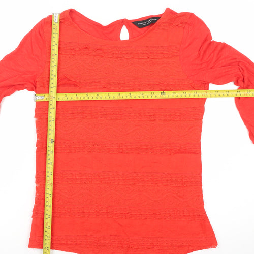 Dorothy Perkins Women's Red Lace Tunic Blouse Size 12