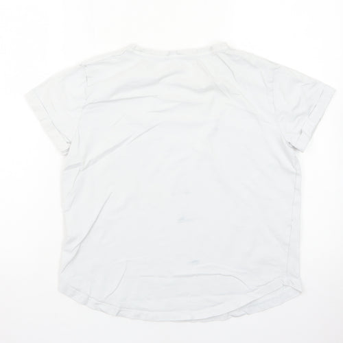 Friends Women's White Size 8 Basic Crew Neck Short Sleeve T-Shirt