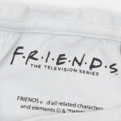 Friends Women's White Size 8 Basic Crew Neck Short Sleeve T-Shirt