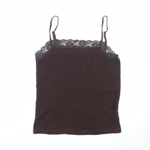 Debenhams Women Brown Lace Trim Camisole Tank Top Size 16